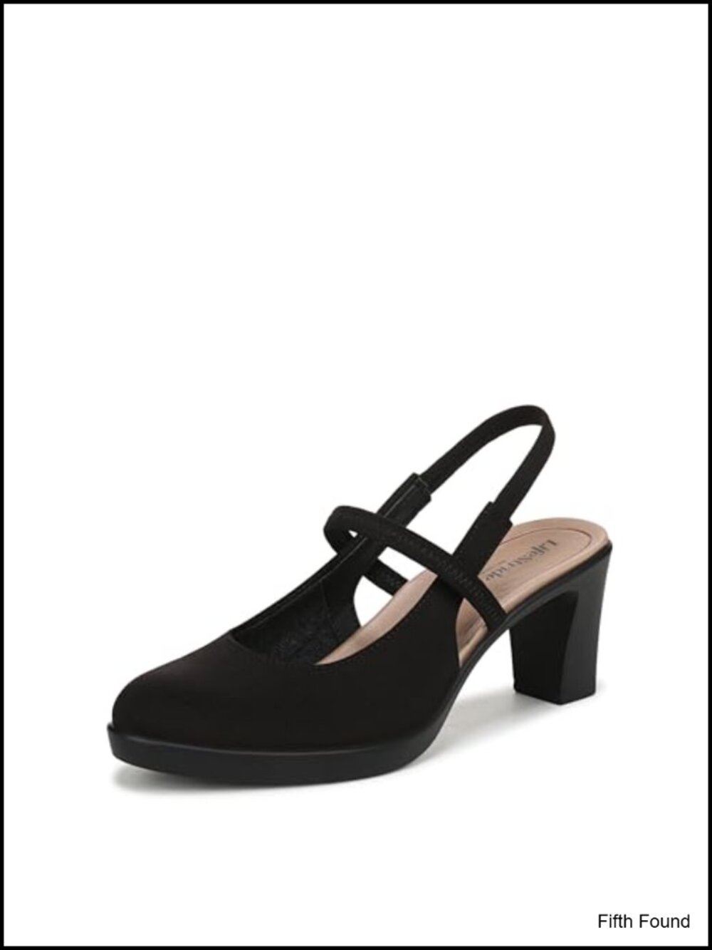 Slingback Block Heel Pump Soft System Comfort Almond Toe Business Casual